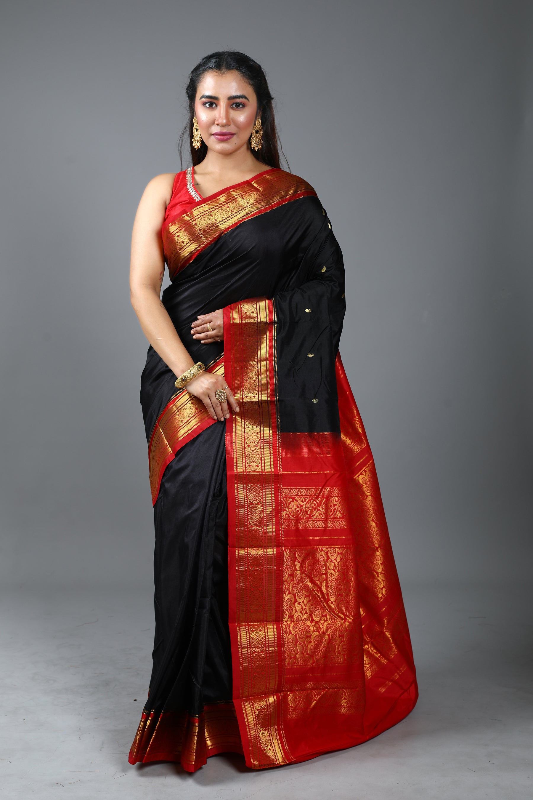 Black Pure Kanjivaram Silk Saree