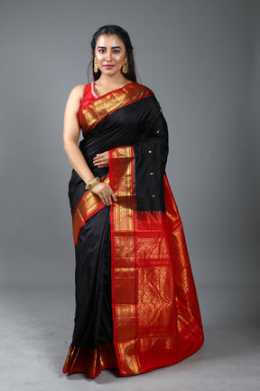 Black Pure Kanjivaram Silk Saree