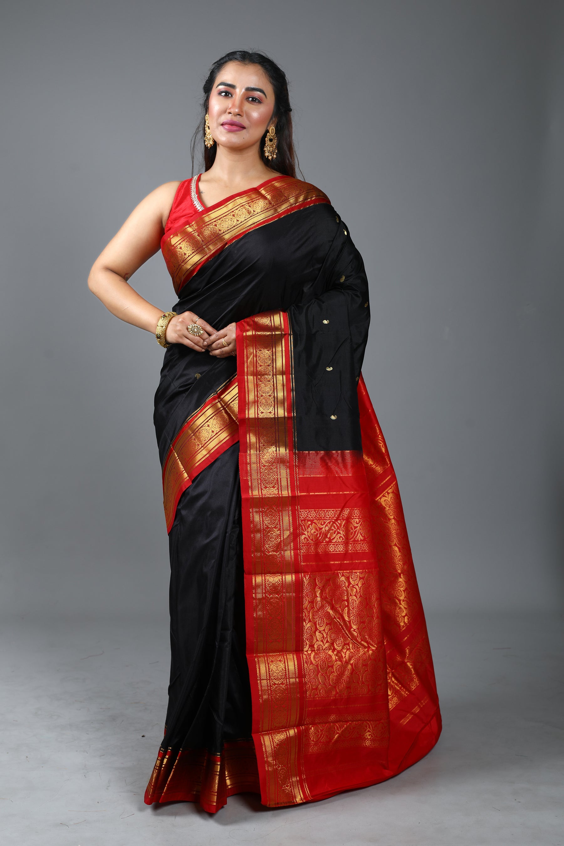 Black Pure Kanjivaram Silk Saree
