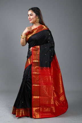 Black Pure Kanjivaram Silk Saree
