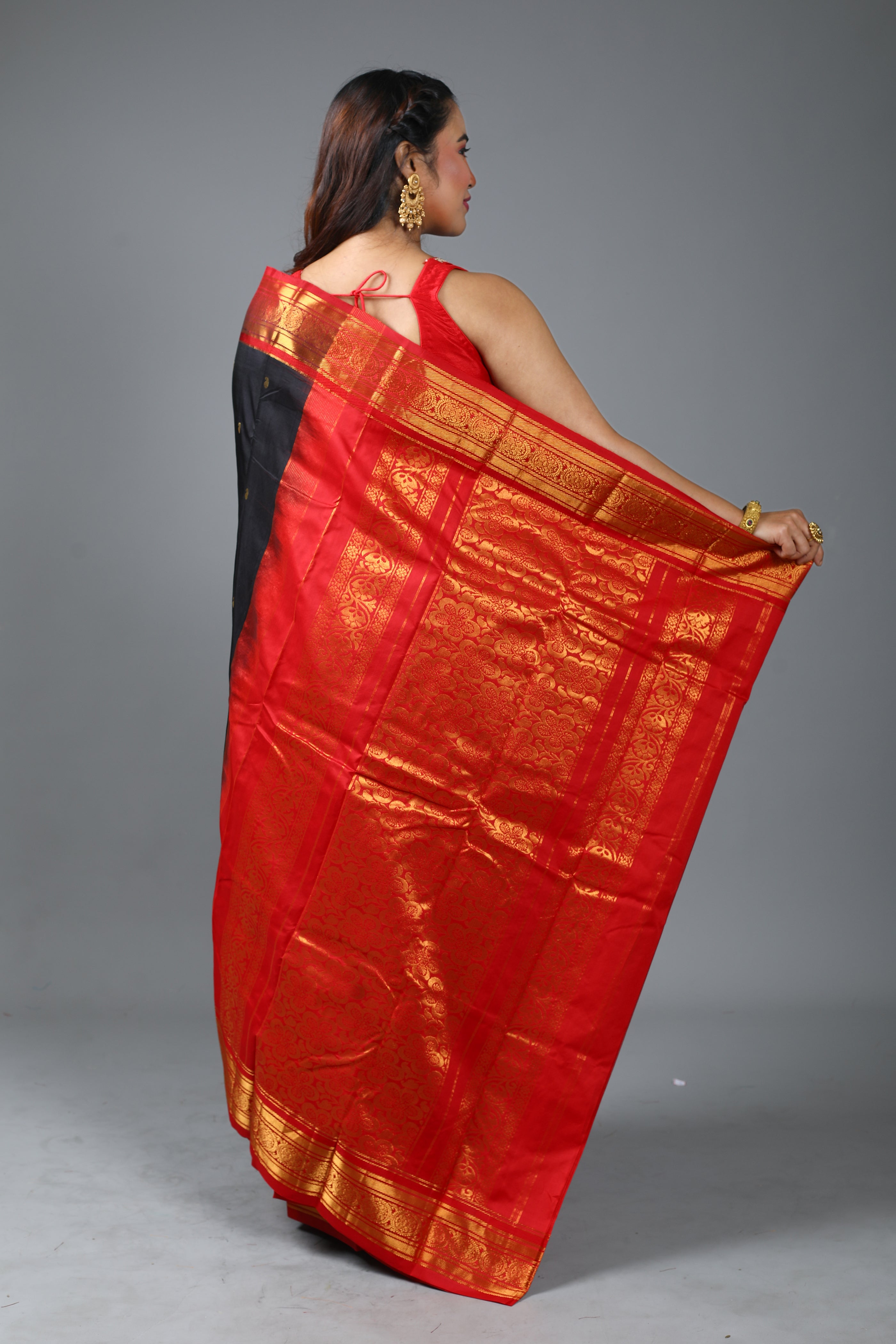 Black Pure Kanjivaram Silk Saree
