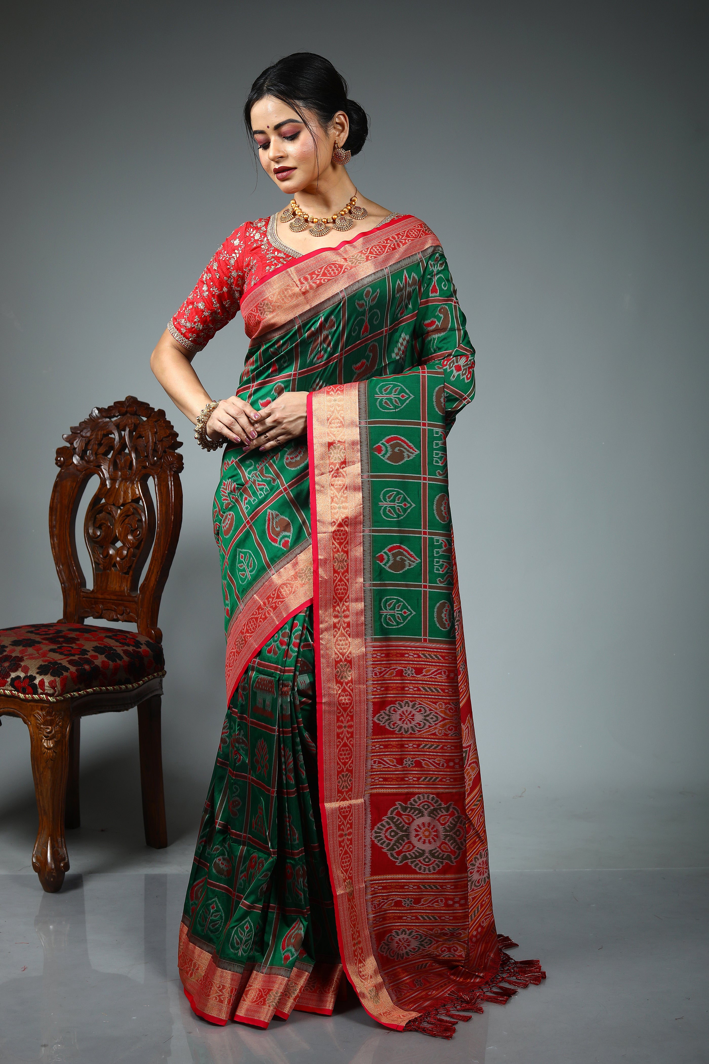Green Blended Silk Saree