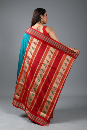 Rama Green Blended Bomkai Saree