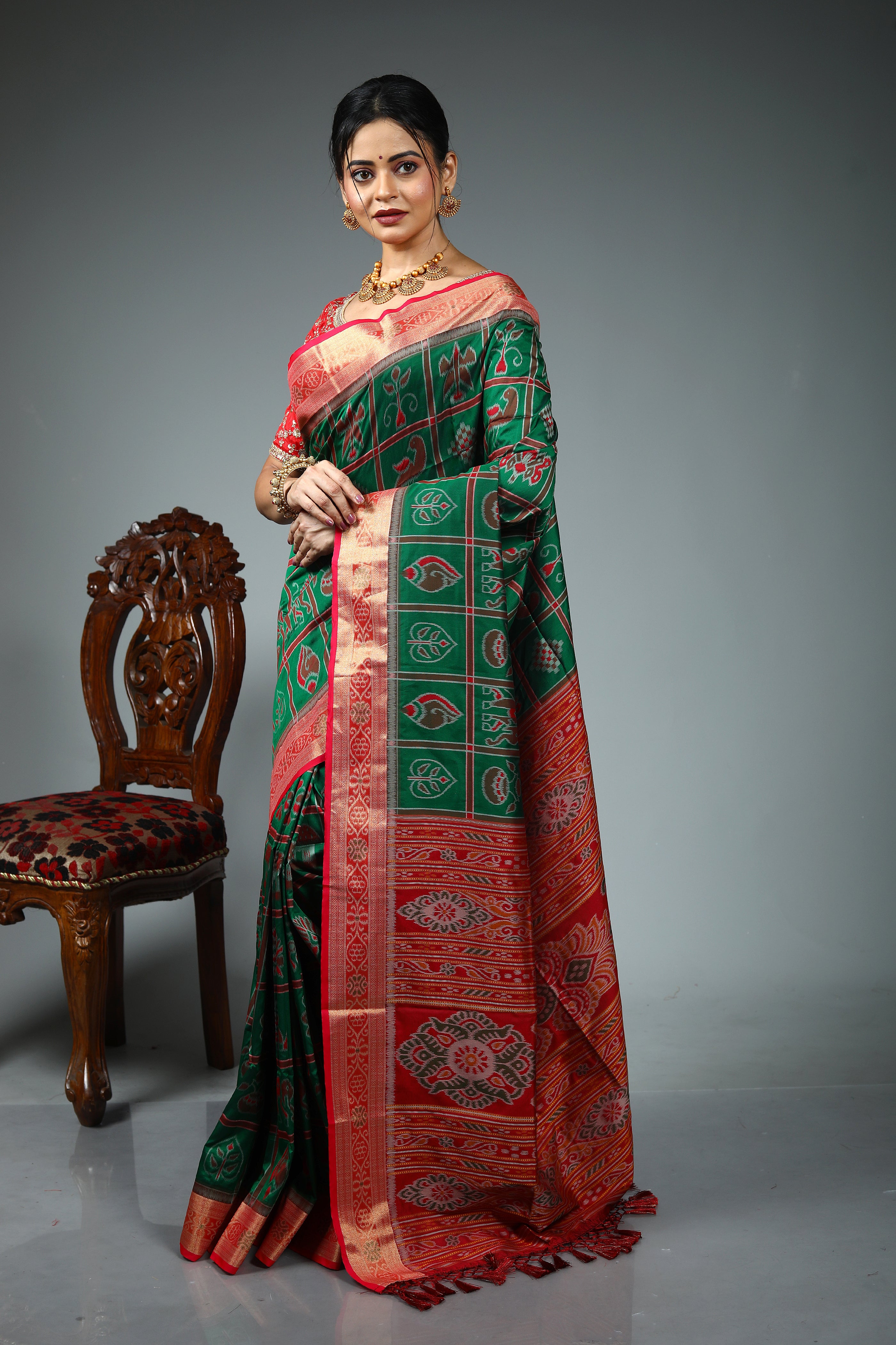 Green Blended Silk Saree