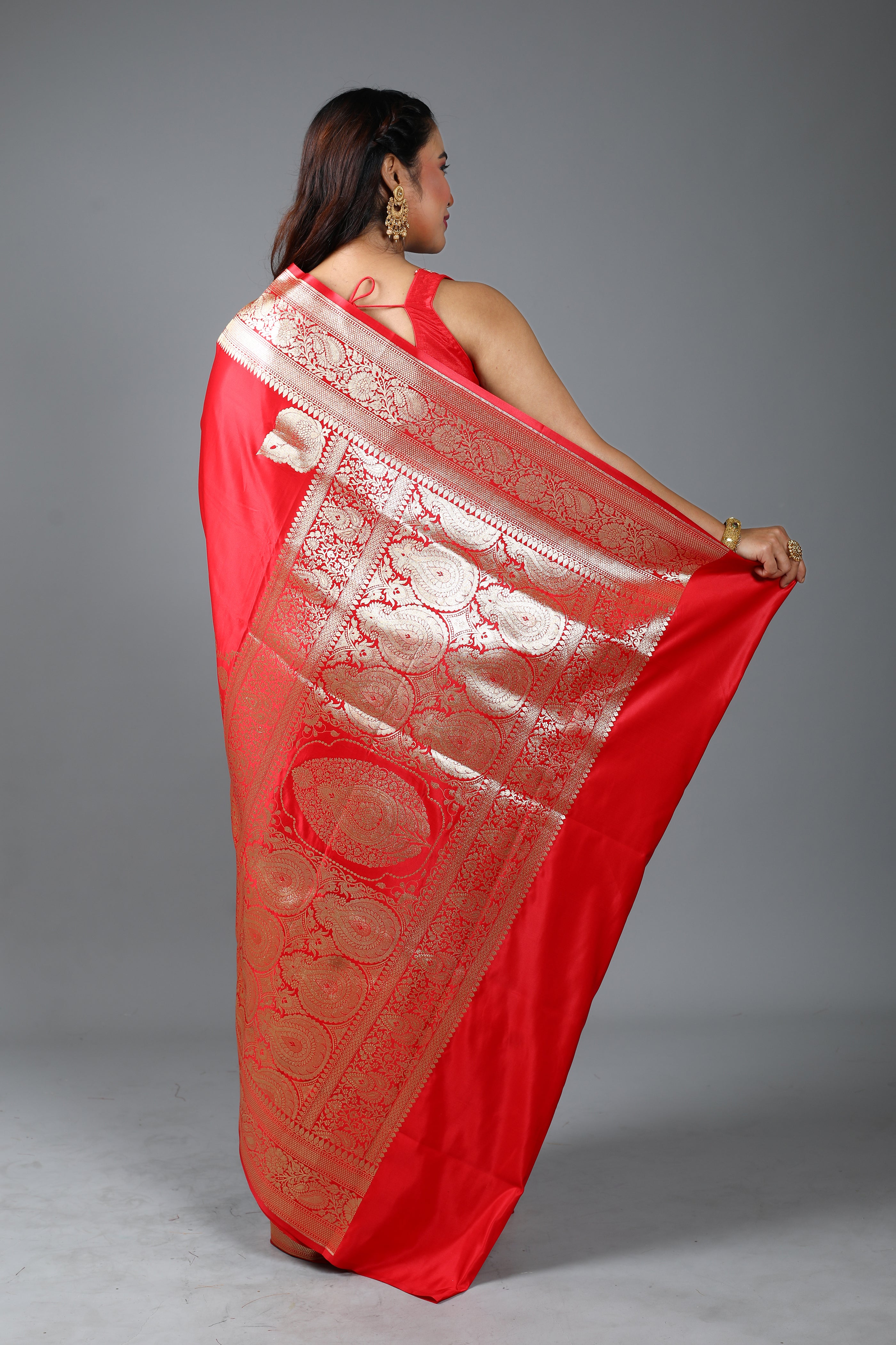 Red Blended Banarasi Saree