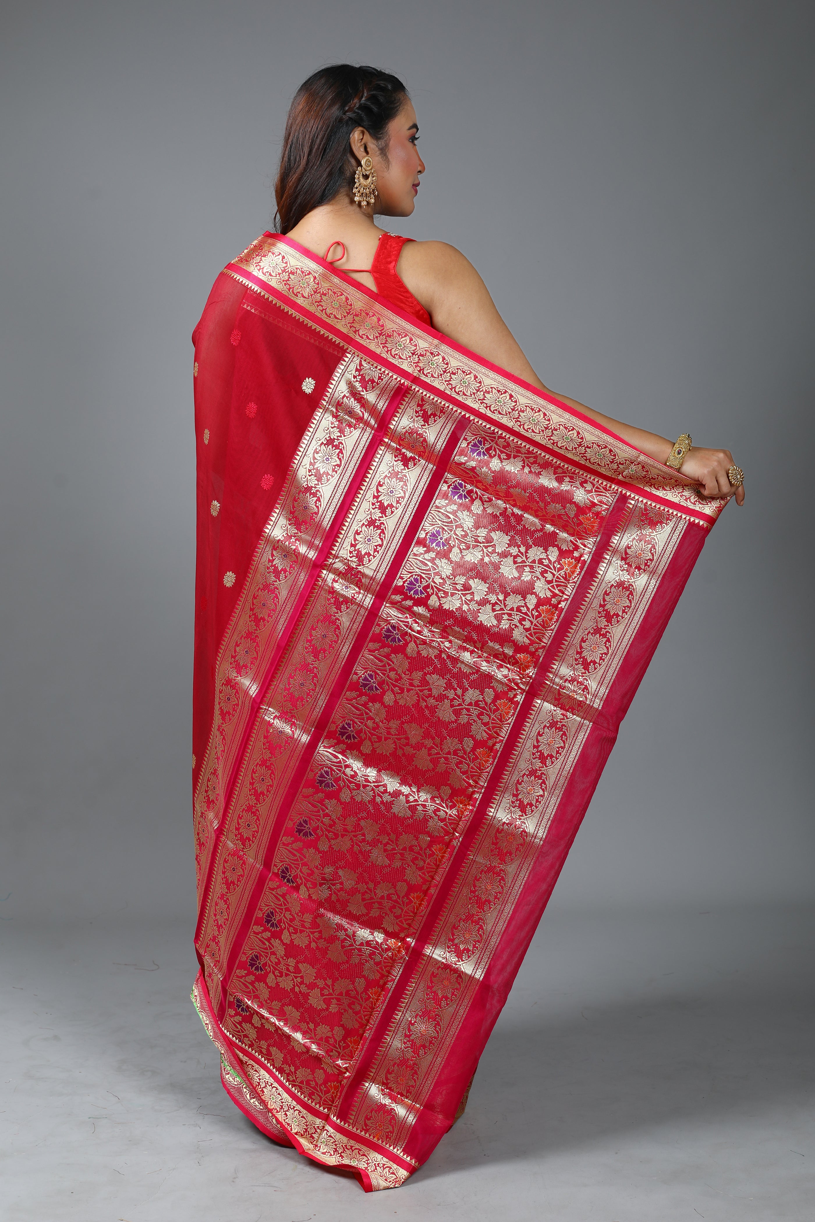 Maroon Blended Pattu Silk Saree