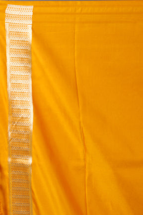 Yellow Blended Mushro Silk Saree