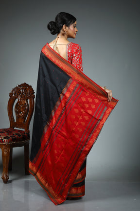 Black Blended Silk Saree