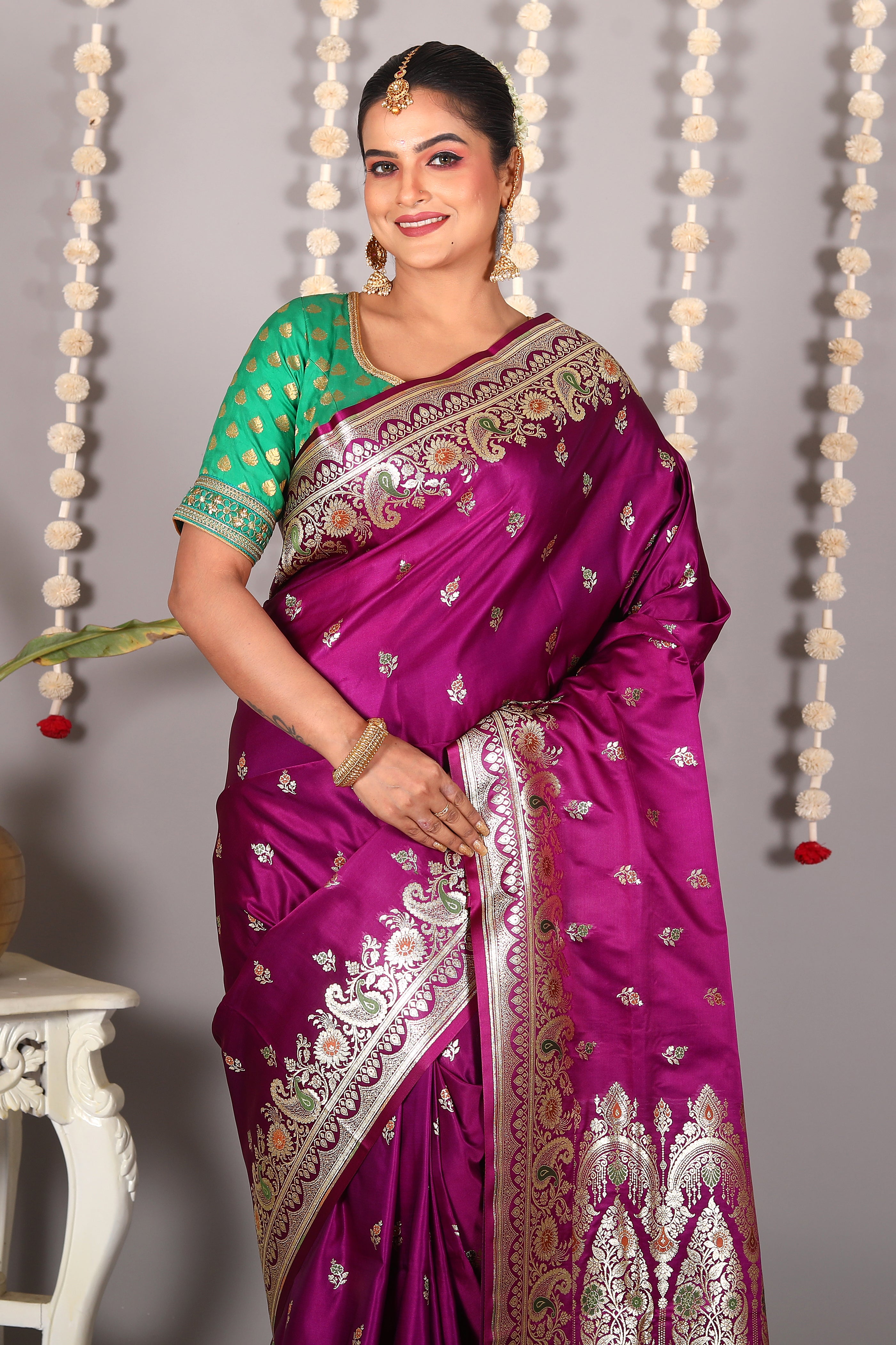 Purple Pure Banarasi Silk Saree - Keya Seth Exclusive
