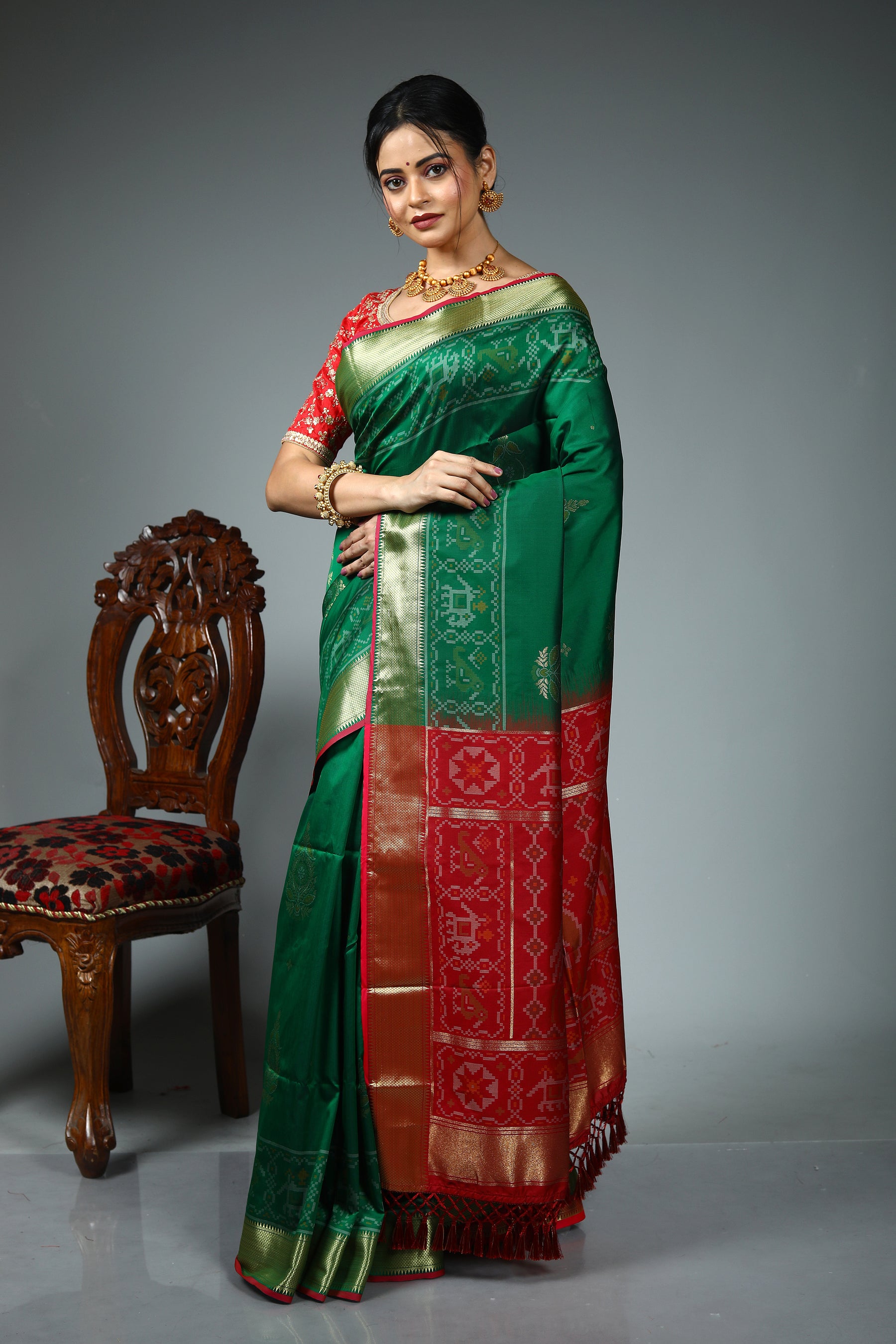 Green Blended Silk Saree