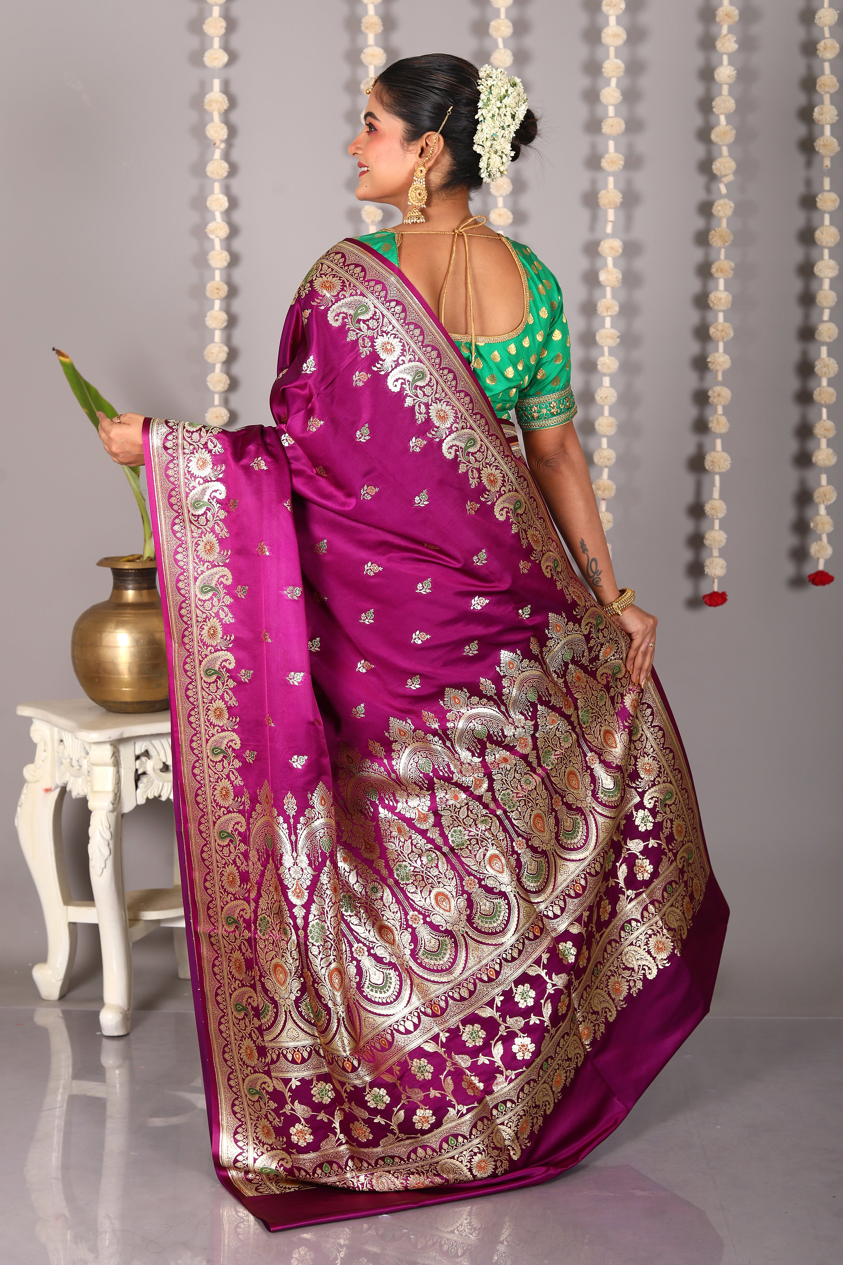 Purple Pure Banarasi Silk Saree - Keya Seth Exclusive