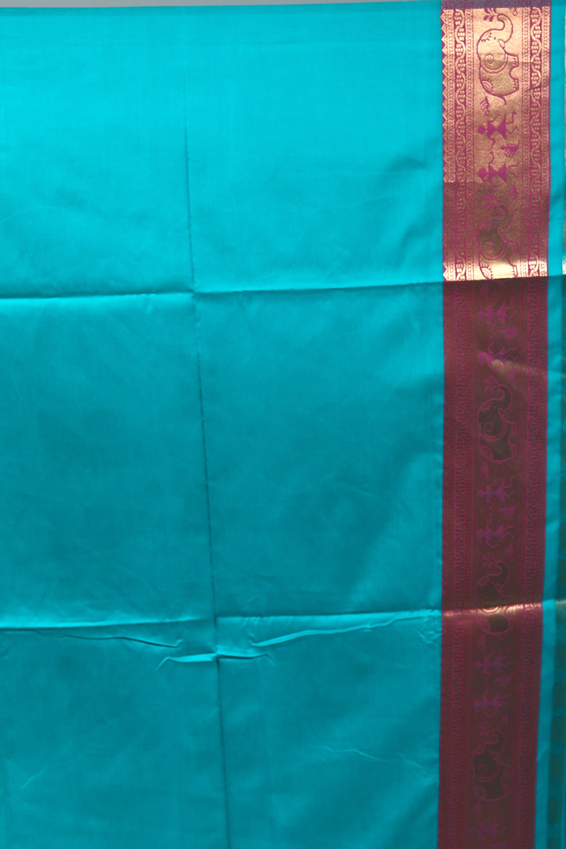 Sea Green Blended Katan Silk Saree