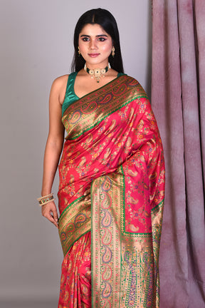 Designer Rani Art Silk Saree with Threadwork - Keya Seth Exclusive