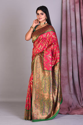 Designer Rani Art Silk Saree with Threadwork - Keya Seth Exclusive