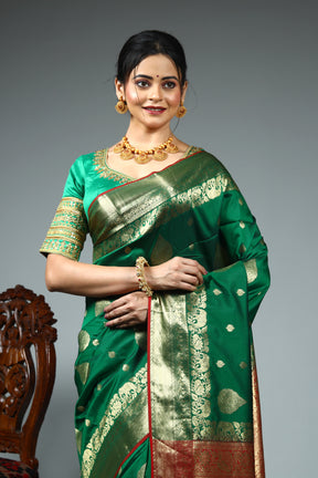 Green Blended Kanjivaram Silk Saree