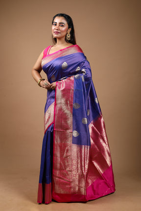 Purple Pure Katan Silk Saree