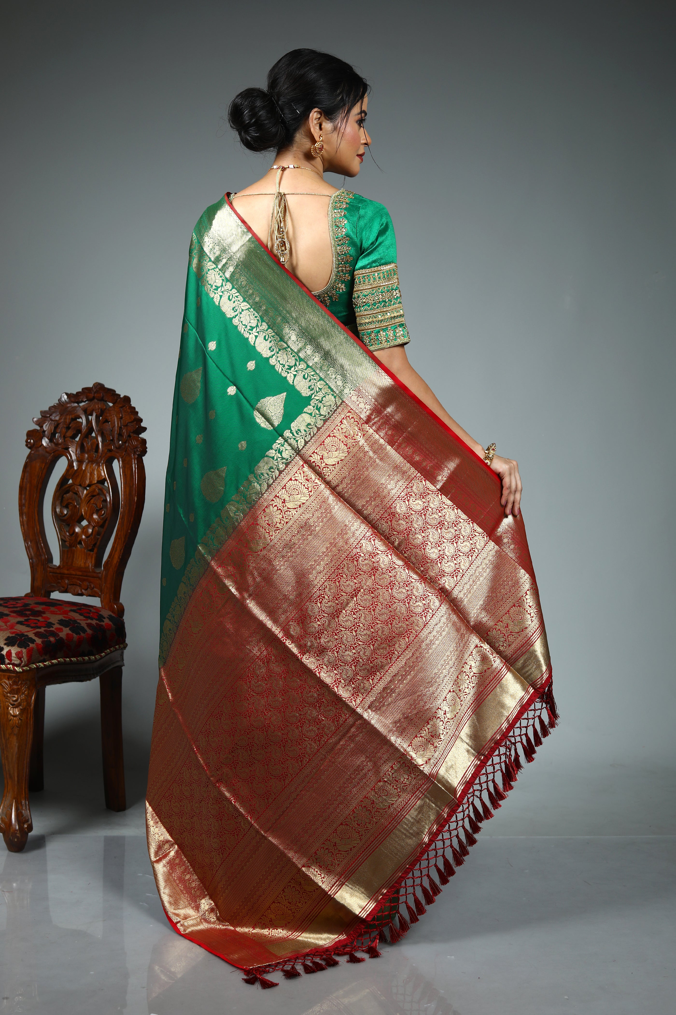 Green Blended Kanjivaram Silk Saree