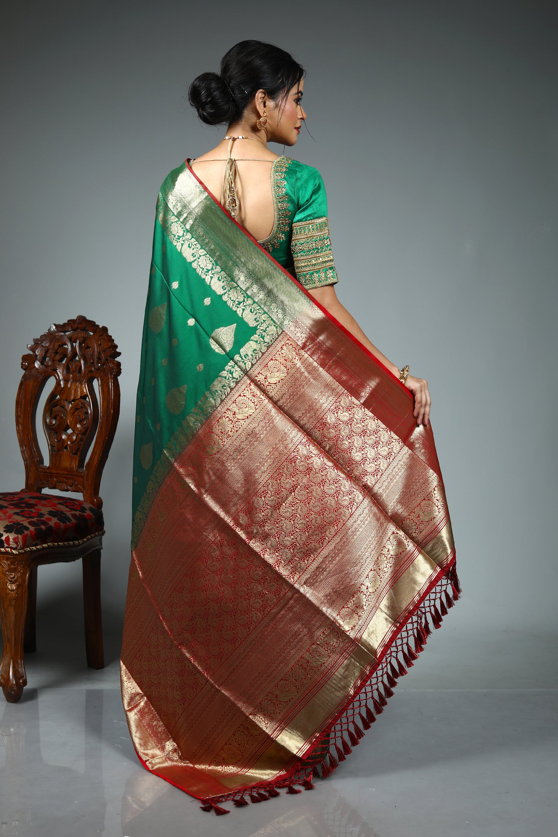 Green Blended Kanjivaram Silk Saree