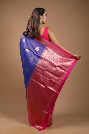 Purple Pure Katan Silk Saree