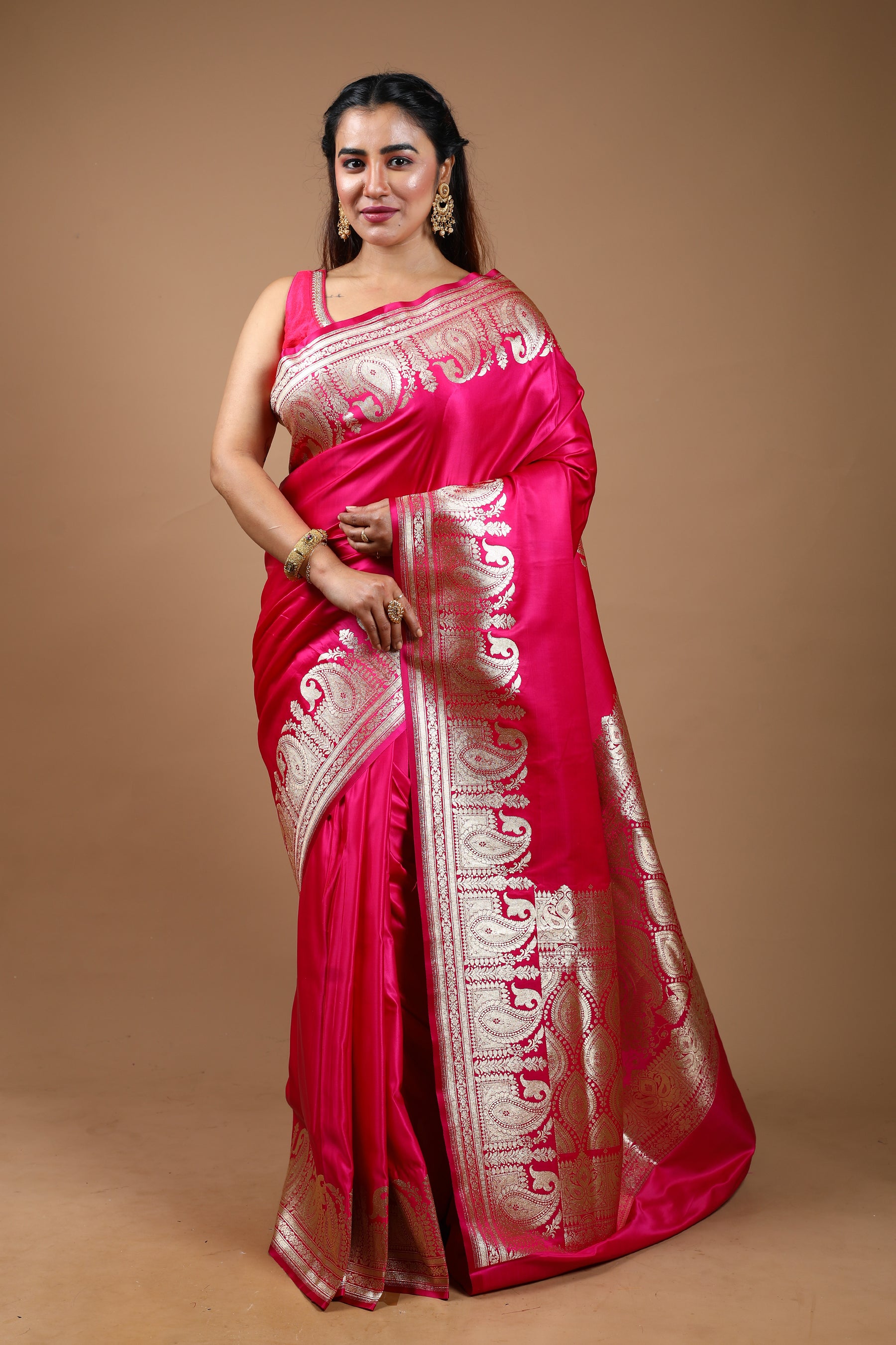 Pink Blended Banarasi Saree
