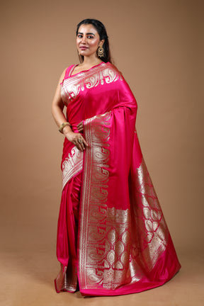 Pink Blended Banarasi Saree