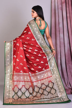 Wine Blended Silk Saree with Golden Zari - Keya Seth Exclusive