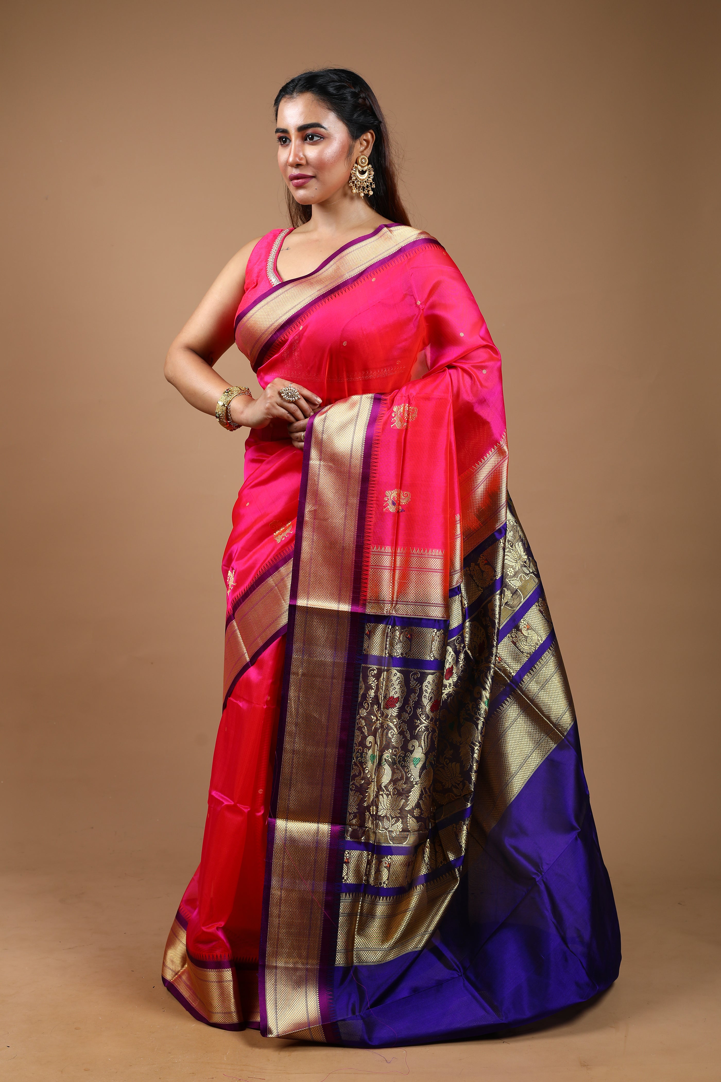 Pink Blended Pattu Silk Saree