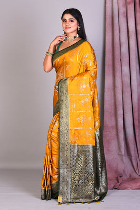 Mustard Blended Silk Saree with Golden Zari - Keya Seth Exclusive