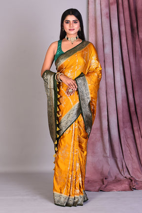 Mustard Blended Silk Saree with Golden Zari - Keya Seth Exclusive