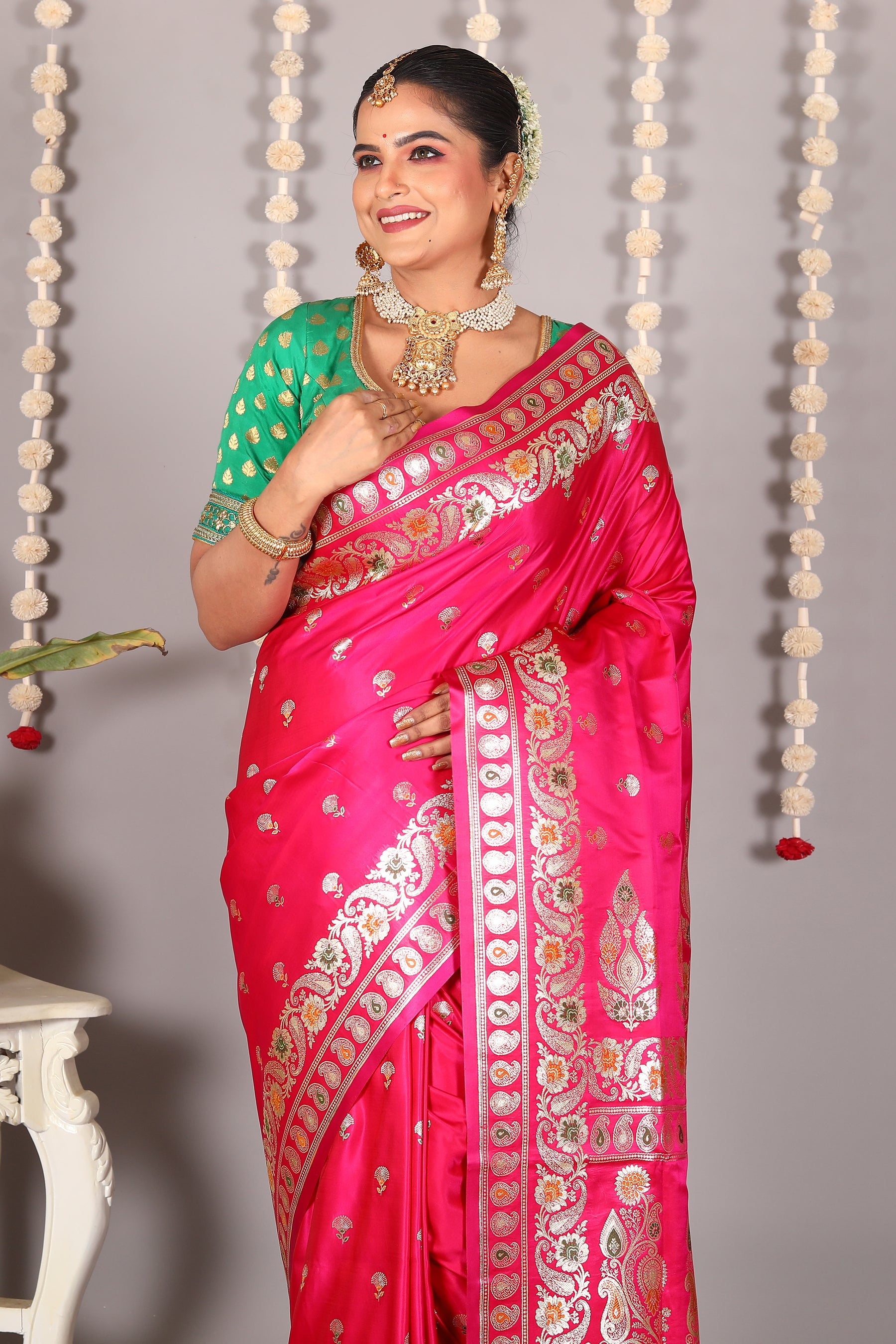 Pink Pure Banarasi Silk Saree - Keya Seth Exclusive
