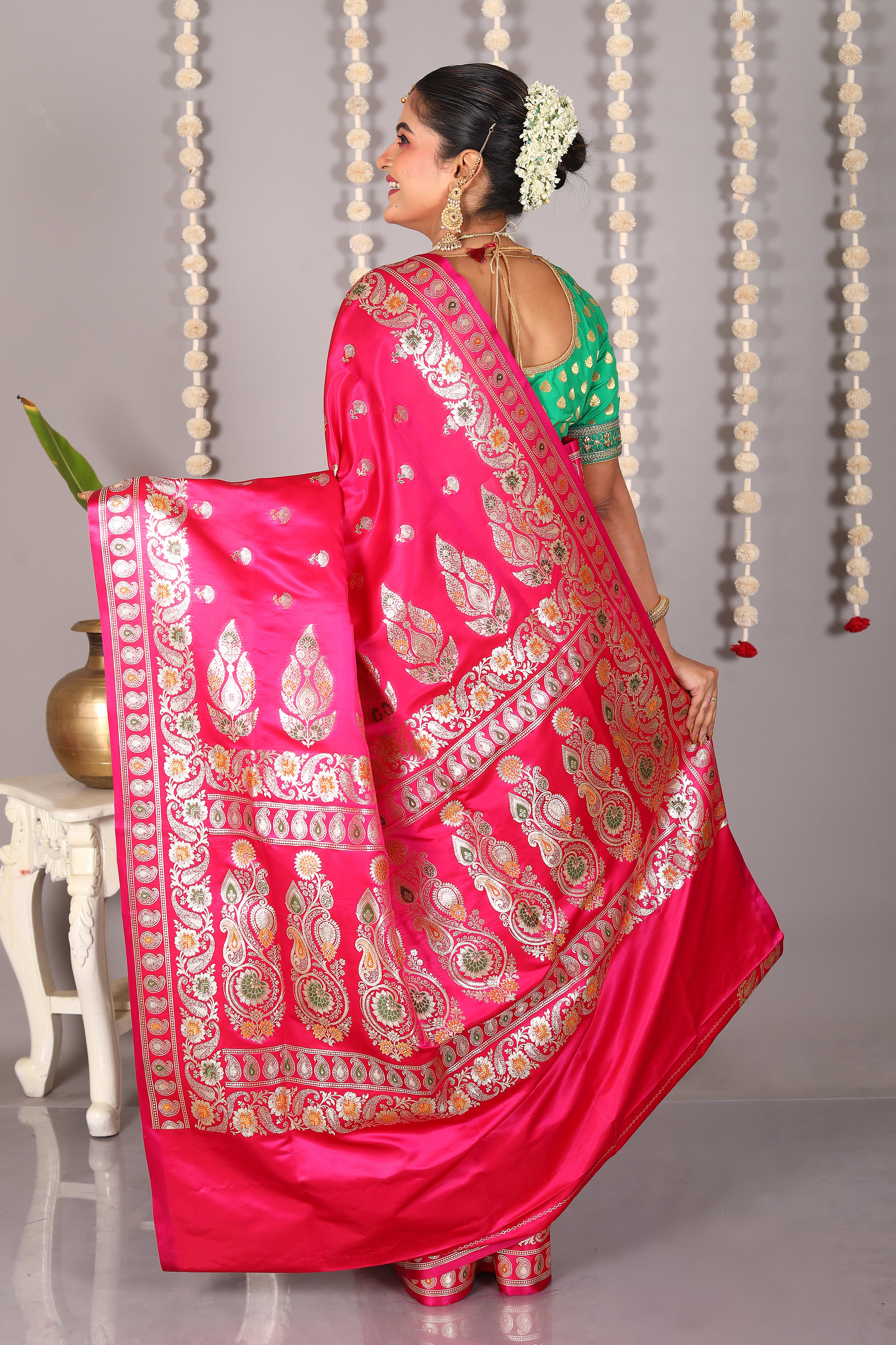 Pink Pure Banarasi Silk Saree - Keya Seth Exclusive