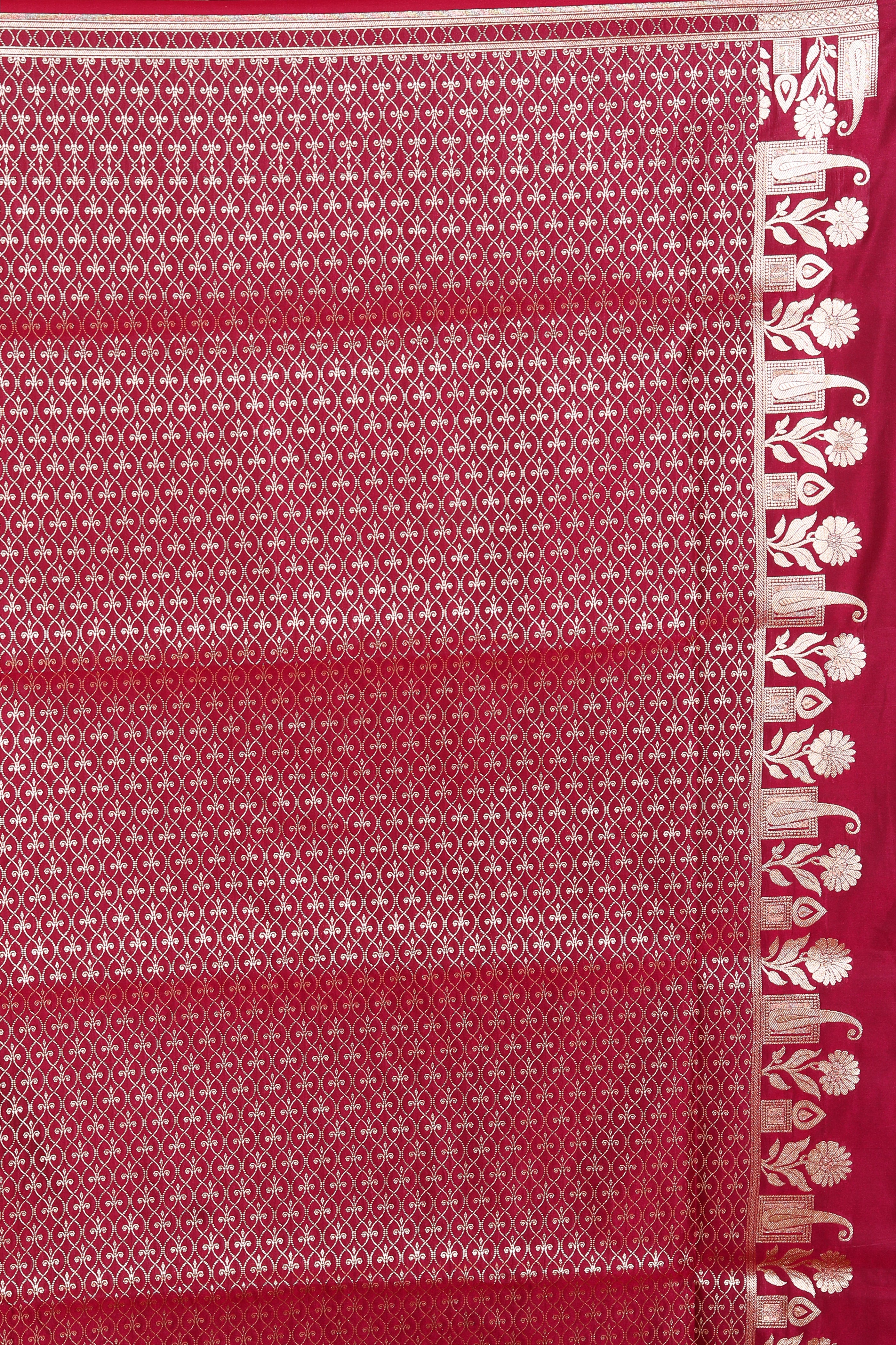 Wine Blended Mashru Katan Banarasi Silk Saree - Keya Seth Exclusive