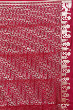 Wine Blended Mashru Katan Banarasi Silk Saree - Keya Seth Exclusive