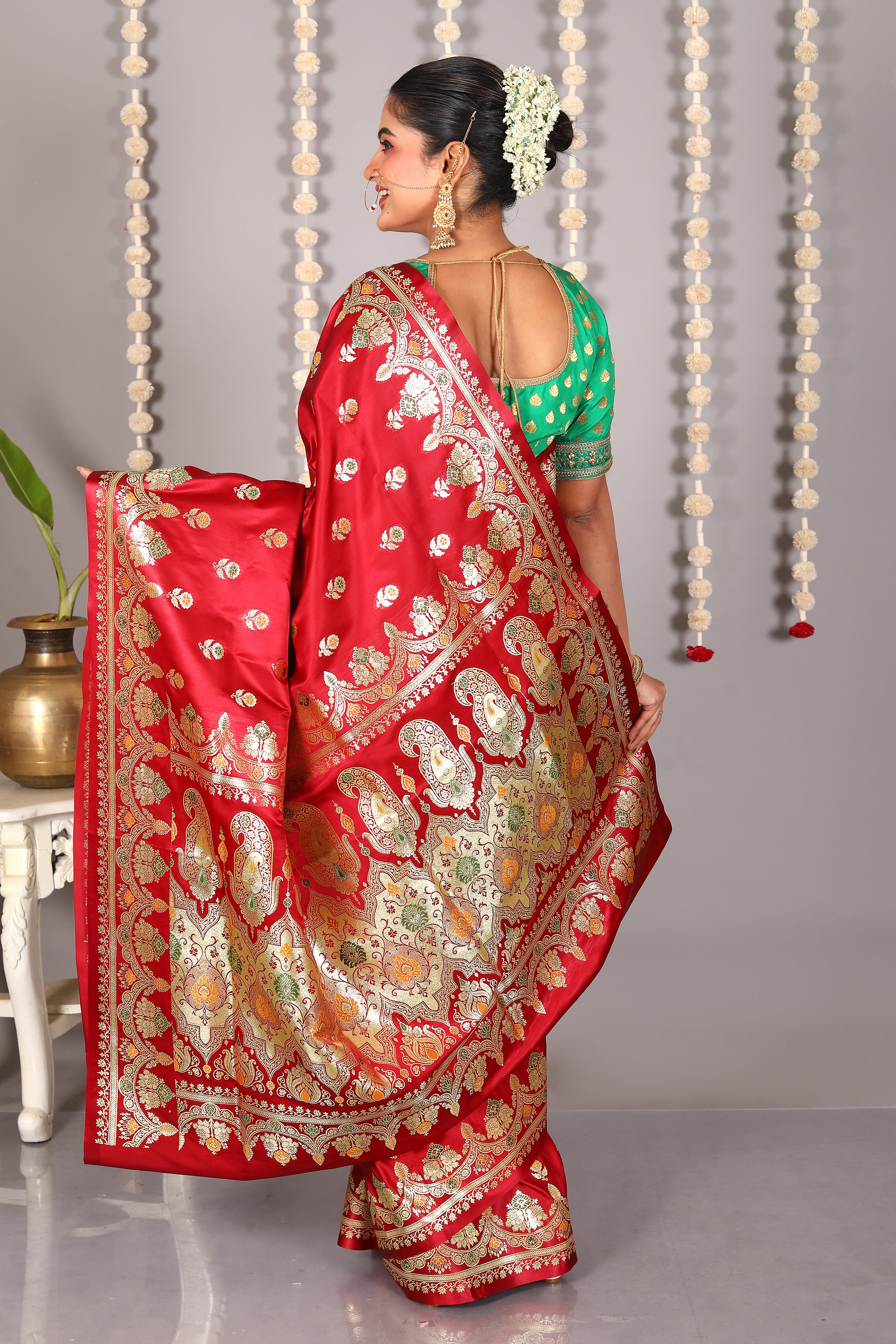 Maroon Pure Banarasi Silk Saree - Keya Seth Exclusive
