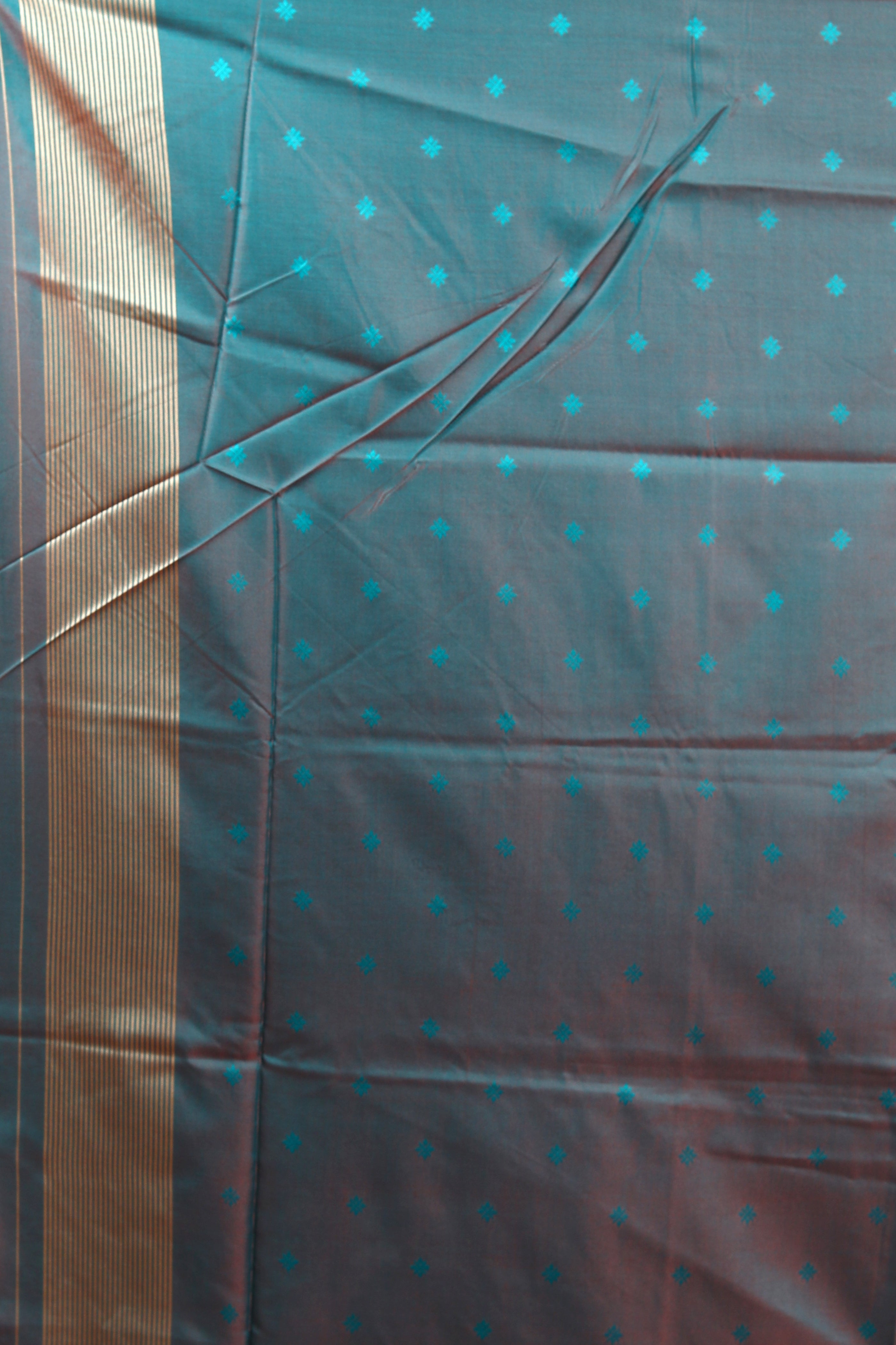 Blue Dual Tone Blended Kantha Silk Saree