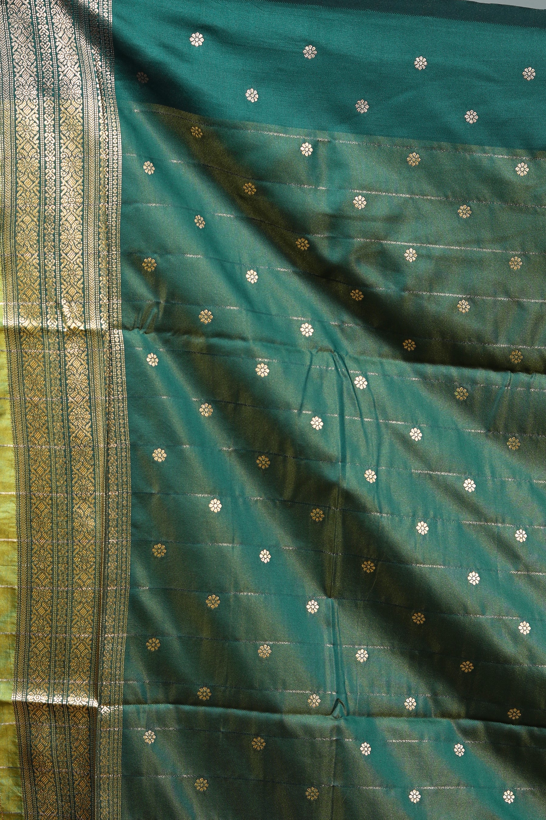 Leaf Green Blended Silk Saree