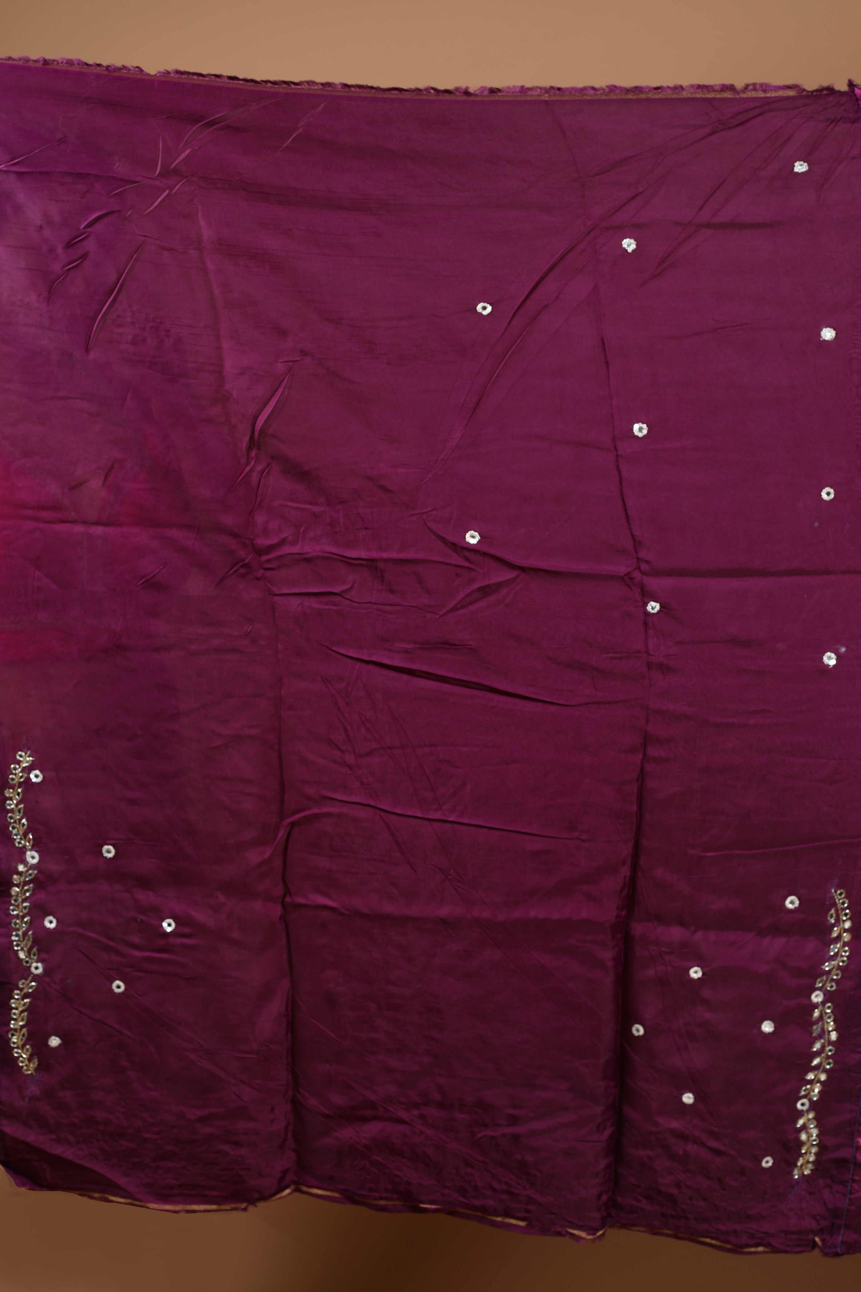 Purple Tie & Dye Dola Silk Saree