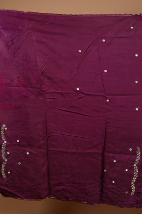 Purple Tie & Dye Dola Silk Saree