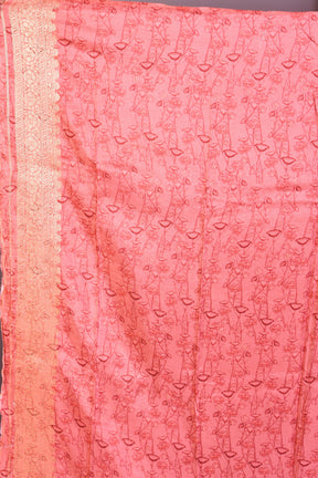 Peach Blended Silk Saree with Golden Zari - Keya Seth Exclusive