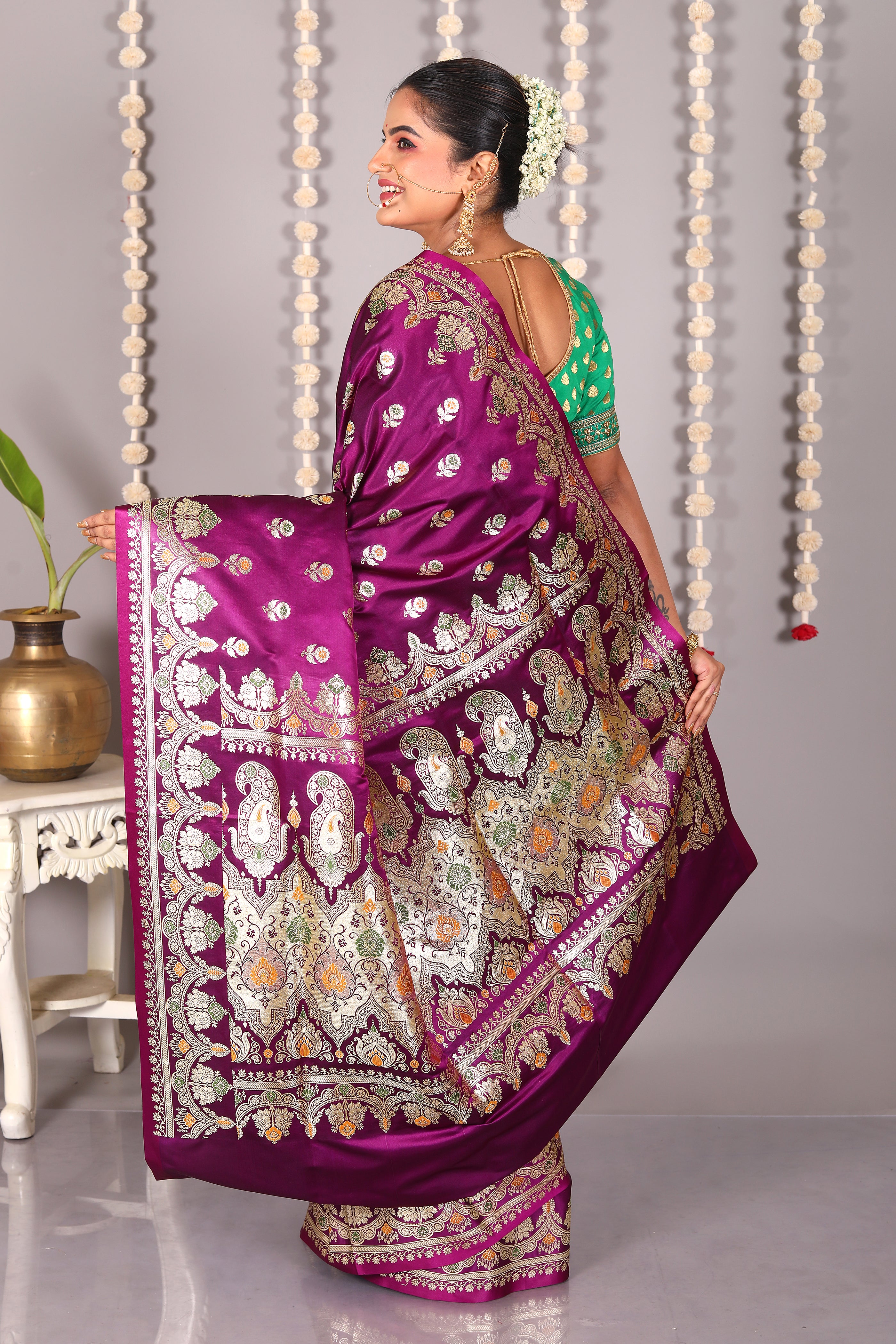 Purple Pure Banarasi Silk Saree - Keya Seth Exclusive