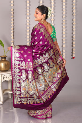 Purple Pure Banarasi Silk Saree - Keya Seth Exclusive