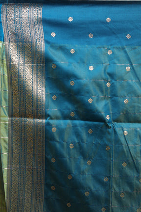 Dual Tone Green Blended Silk Saree