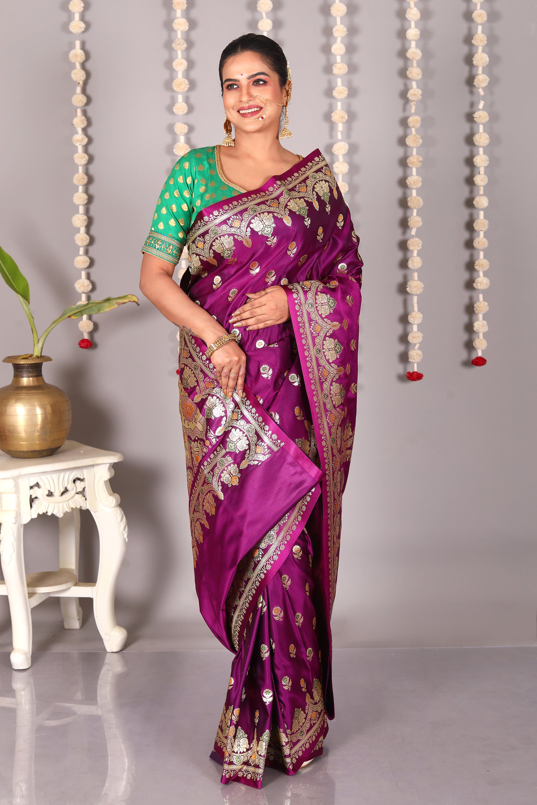 Purple Pure Banarasi Silk Saree - Keya Seth Exclusive