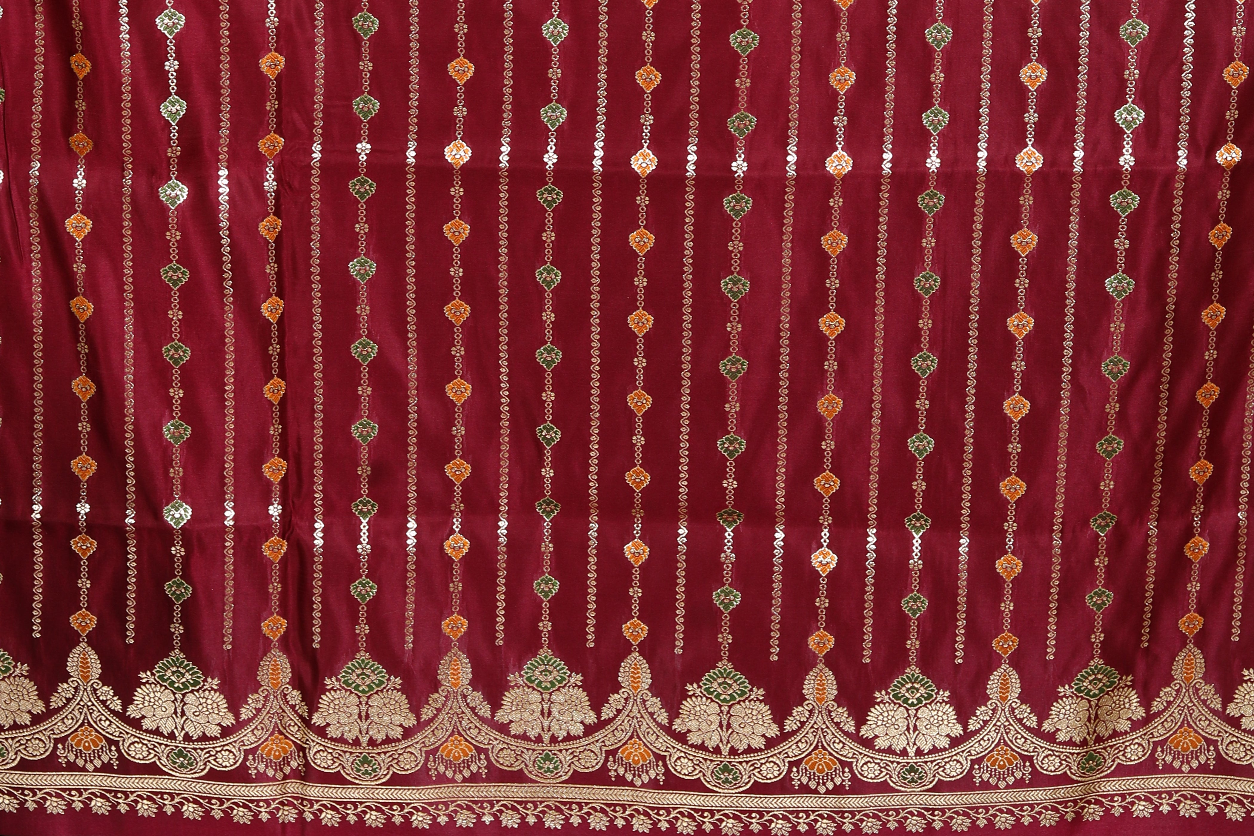 Maroon Pure Banarasi Silk Saree - Keya Seth Exclusive