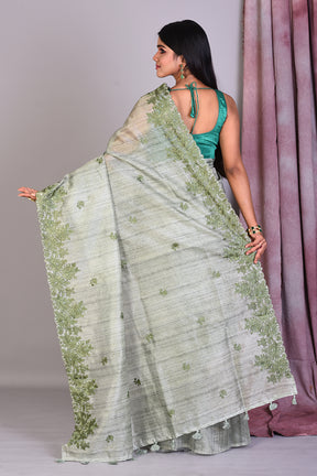 Pesta Blended Tussar Saree with Threadwork - Keya Seth Exclusive