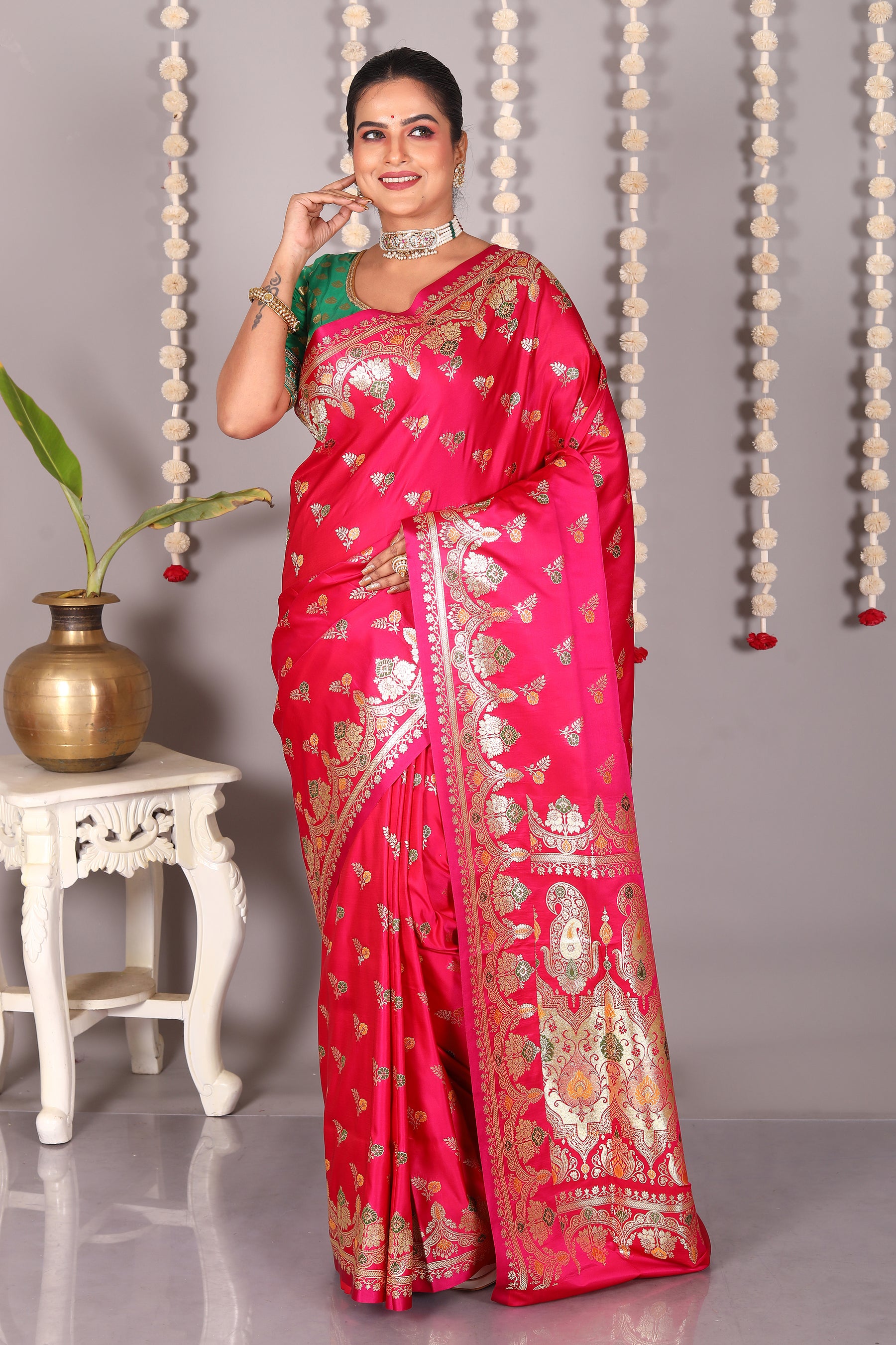 Pink Pure Banarasi Silk Saree - Keya Seth Exclusive