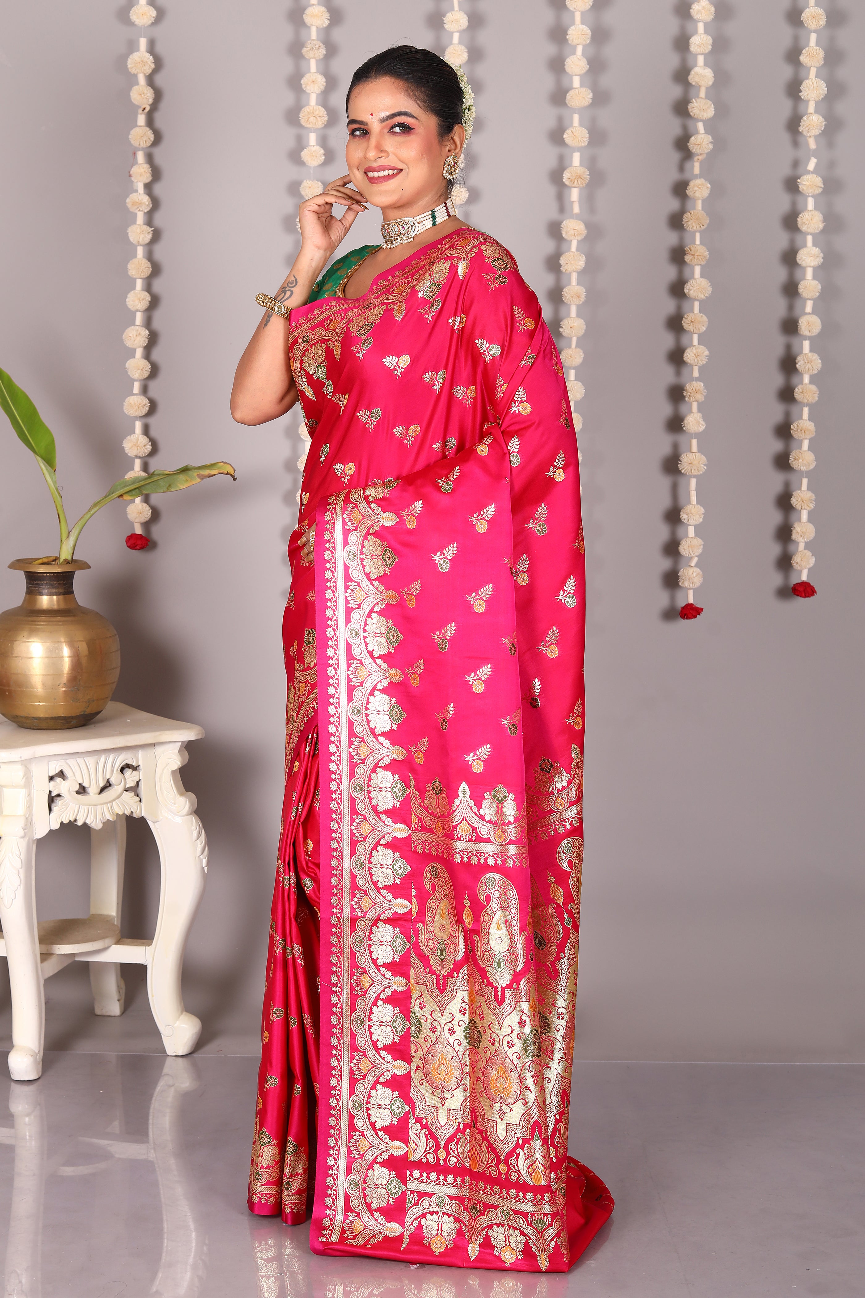 Pink Pure Banarasi Silk Saree - Keya Seth Exclusive