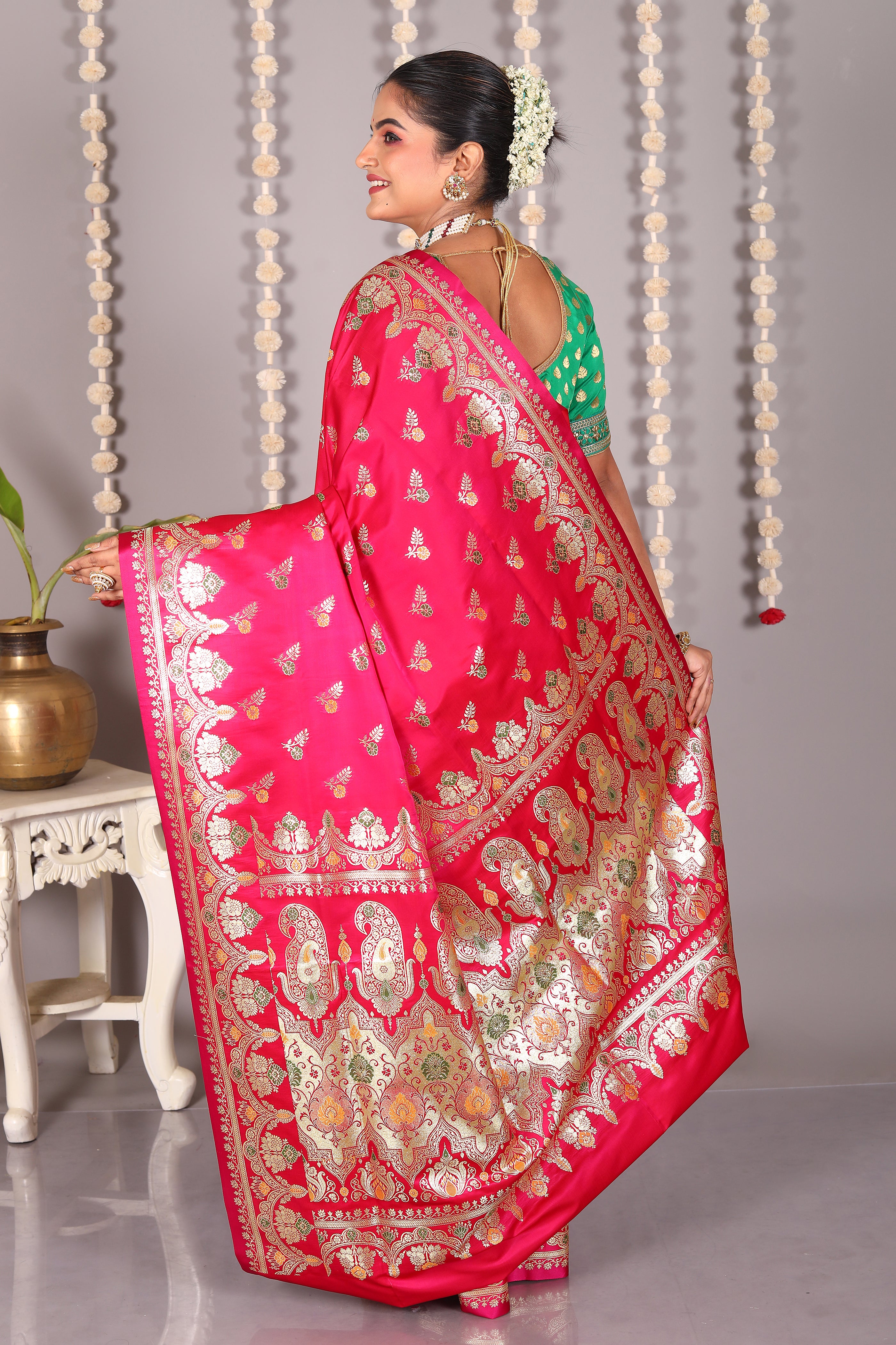 Pink Pure Banarasi Silk Saree - Keya Seth Exclusive