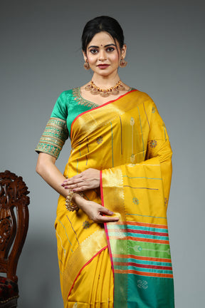 Pear Green Blended Silk Saree