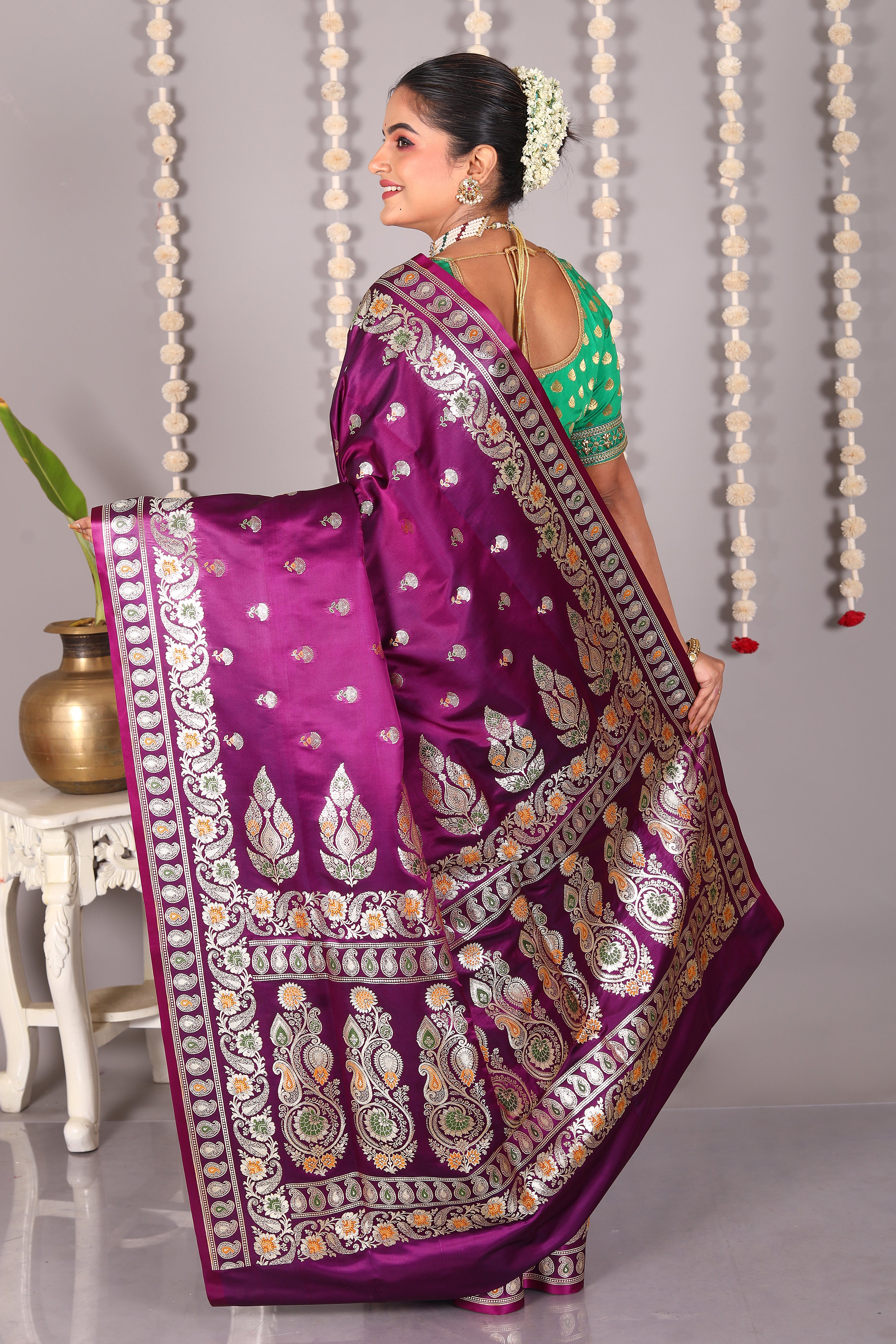 Purple Pure Banarasi Silk Saree - Keya Seth Exclusive